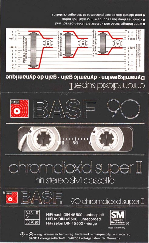 Compact Cassette BASF Chromdioxid Super II 90 Type II Chrome 1979 Europe