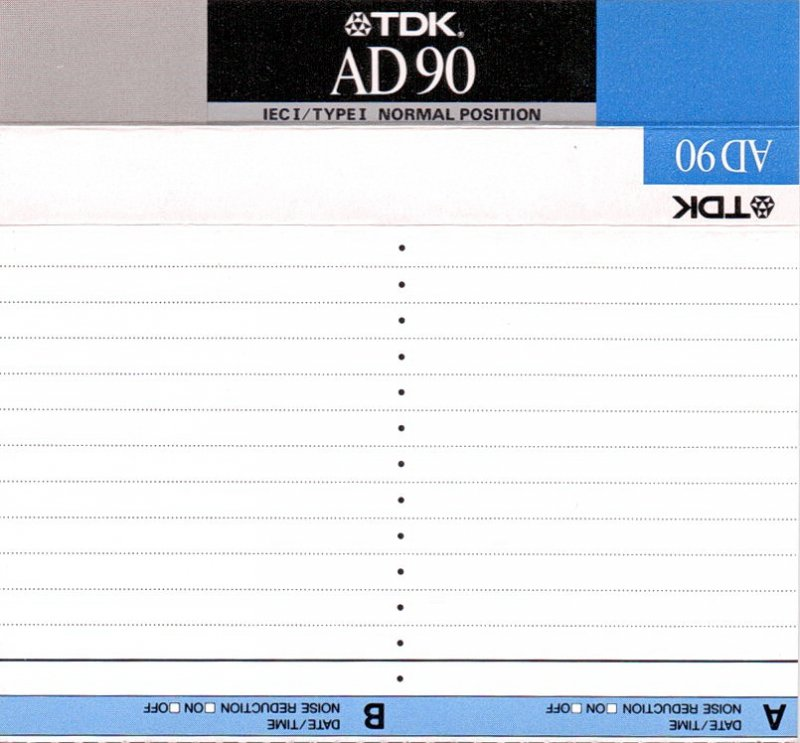 Compact Cassette TDK AD 90 Type I Normal 1988 Australia, Europe