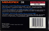 Compact Cassette Memorex DB 60 Type I Normal 1995 Canada, USA