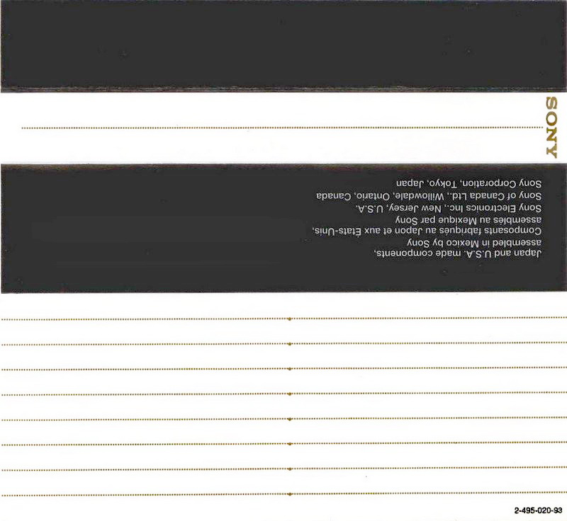 Compact Cassette Sony UX 60 Type II Chrome 1996 North America