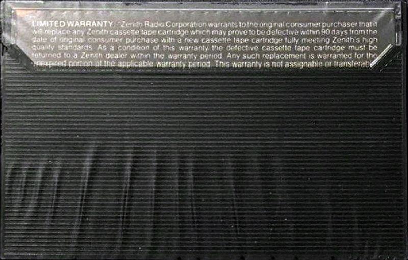 Compact Cassette Zenith High Performance 60 Type I Normal 1984 USA