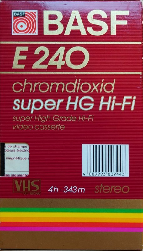 VHS, Video Home System BASF Super HG Hi-Fi 240 Type II Chrome 1985 Europe