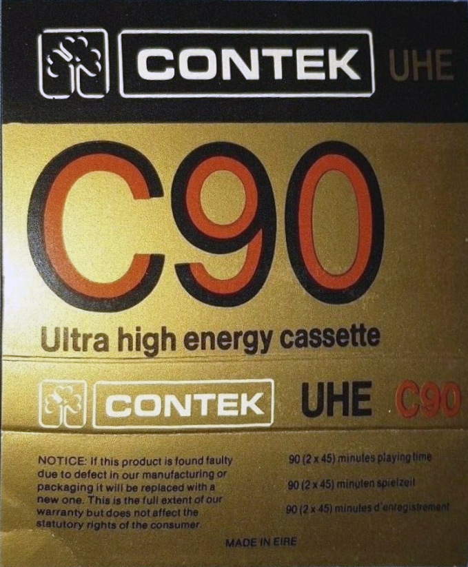 Compact Cassette Contek UHE 90 Type I Normal Europe