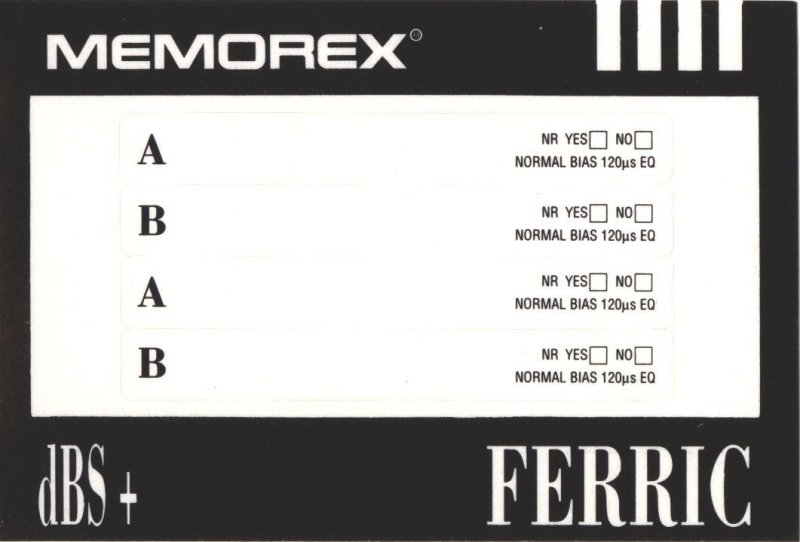 Compact Cassette Memorex dBS+ 100 Type I Normal 1991 Europe