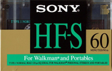 Compact Cassette Sony HF-S 60 "For Walkman and Portables" Type I Normal 1992 USA