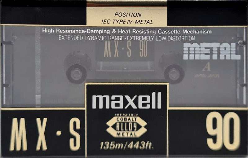 Compact Cassette Maxell MX-S 90 Type IV Metal 1992 USA
