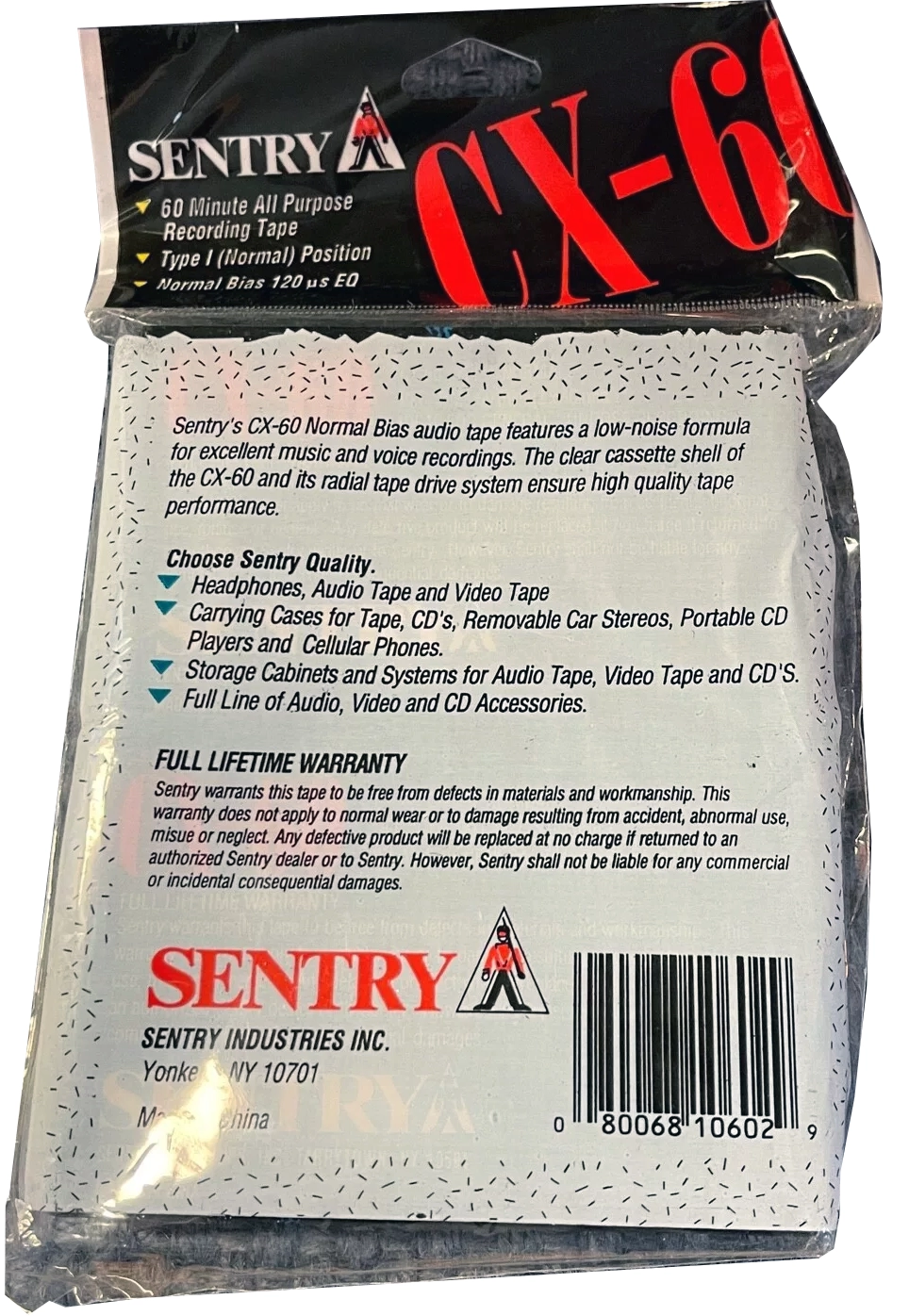Soft Pack Sentry CX 60 Type I Normal 1996 USA