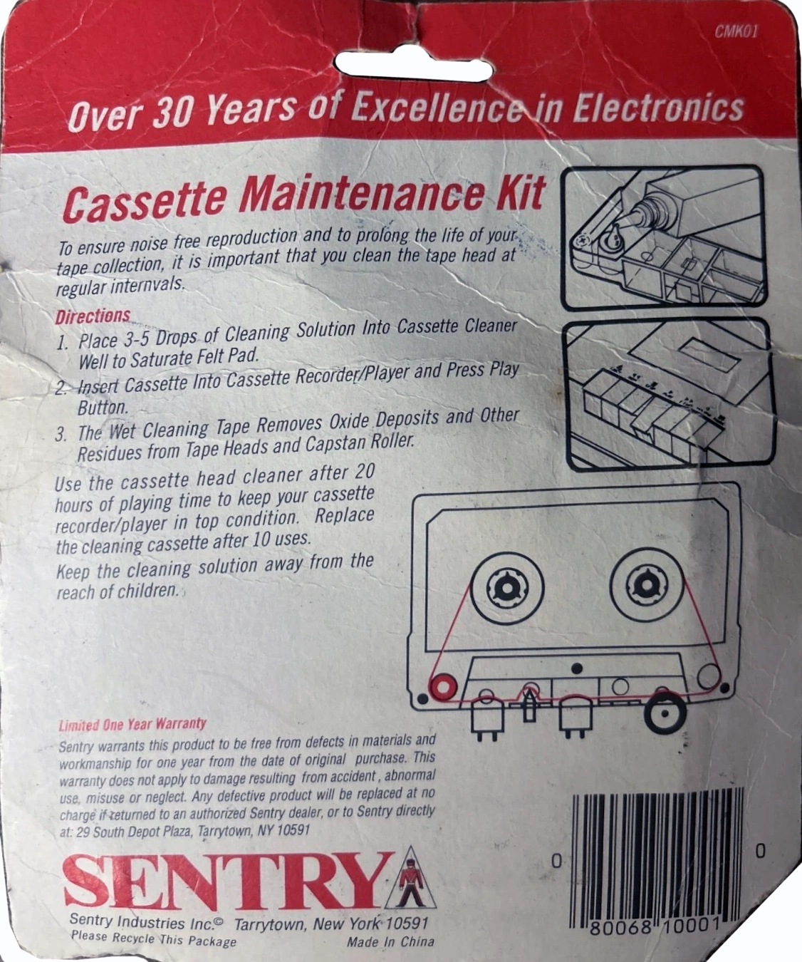 Blister Sentry "CMK01" Cleaning Cassette 1996 USA
