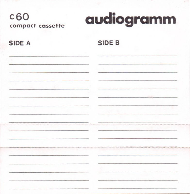 Compact Cassette Audiogramm 60 Type I Normal 1979 France