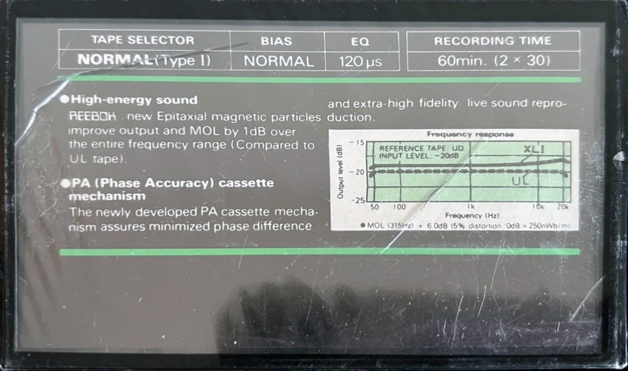 Compact Cassette Reebok UL 60 Type I Normal 1985 USA