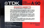 Compact Cassette TDK A 90 Type I Normal 1987 USA