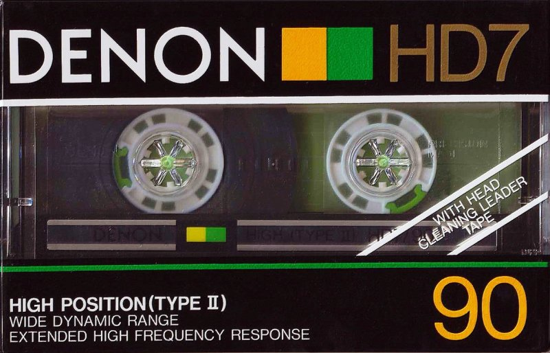 Compact Cassette Denon HD7 90 Type II Chrome 1985 Europe, USA