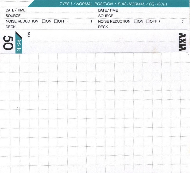 Compact Cassette AXIA PS-Is 50 "PS-Is 50 N" Type I Normal 1988 Japan