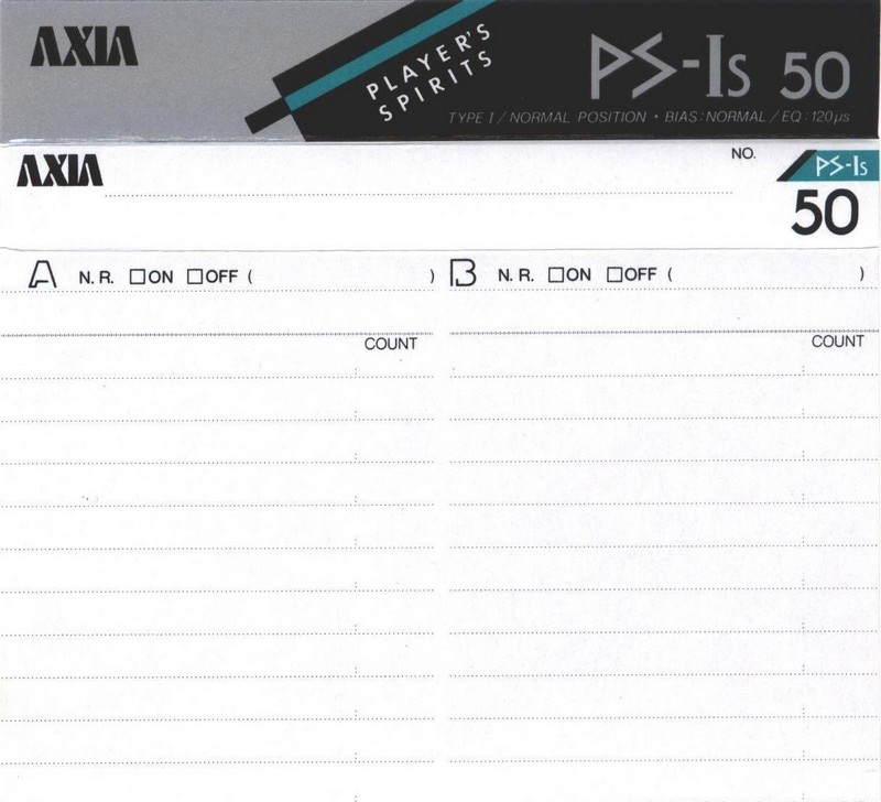 Compact Cassette AXIA PS-Is 50 "PS-Is 50 N" Type I Normal 1988 Japan