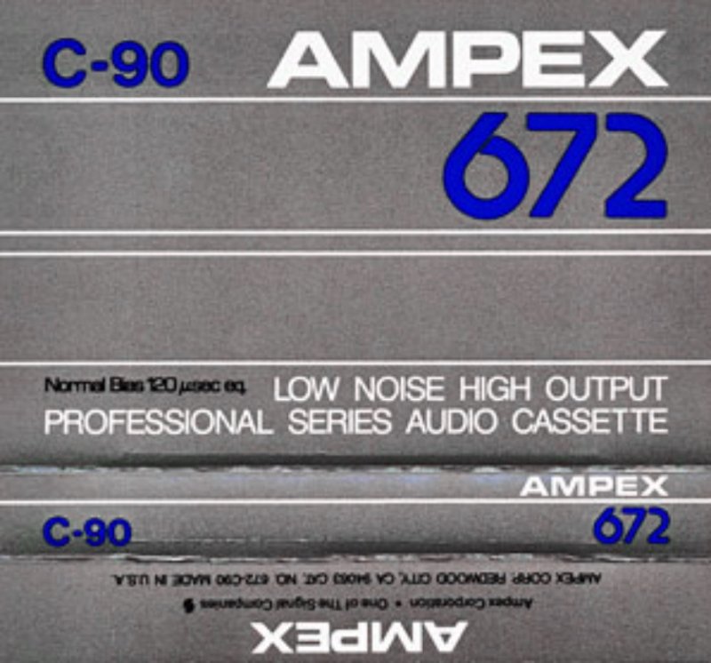 Compact Cassette Ampex 672 90 Type I Normal 1985 USA