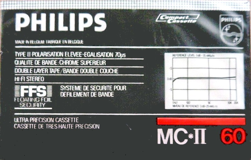 Compact Cassette Philips MC-II 60 Type II Chrome 1985 Europe
