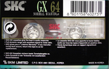 Compact Cassette SKC GX 64 Type I Normal 1999 South Korea