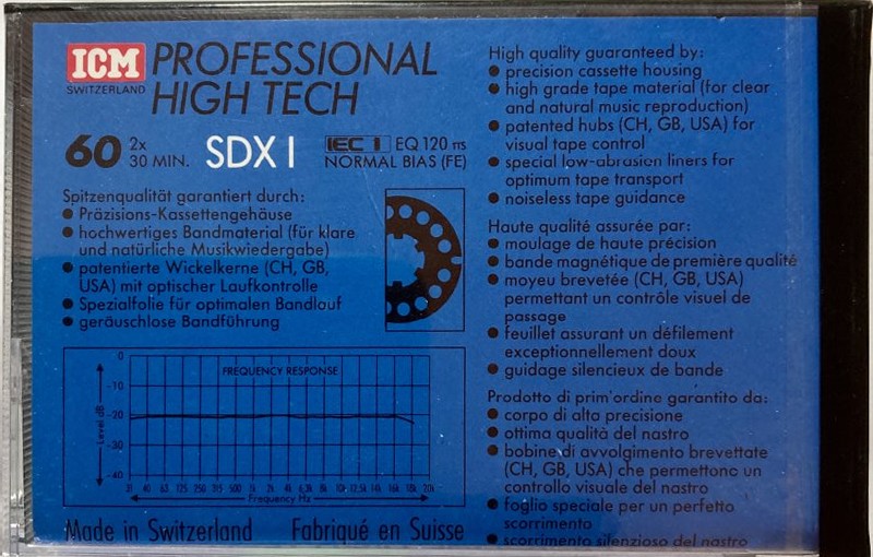 Compact Cassette ICM SDX I 60 Type I Normal 1989 Europe