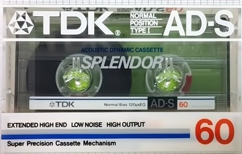 Compact Cassette TDK AD-S 60 Type I Normal 1984 Japan