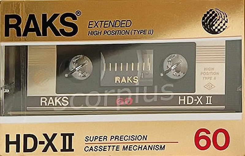 Compact Cassette RAKS HD-XII 60 Type II Chrome 1988 Europe