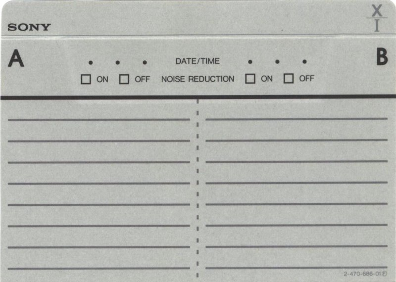 Compact Cassette Sony XI 60 Type I Normal 1992 Japan