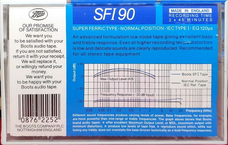 Compact Cassette Boots / Boots Audio SFI 90 Type I Normal 1989 UK