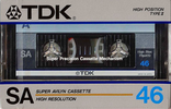 Compact Cassette TDK SA 46 Type II Chrome 1985 Japan