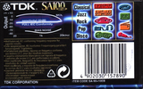 Compact Cassette TDK SA 100 "SA-90+10EB" Type II Chrome 2000 Worldwide
