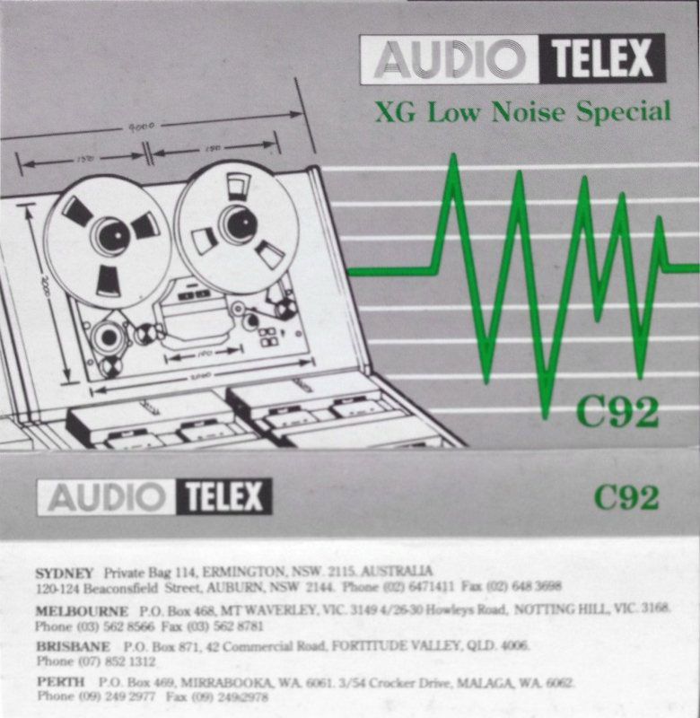 Compact Cassette Audio Telex XG 92 Type I Normal Australia