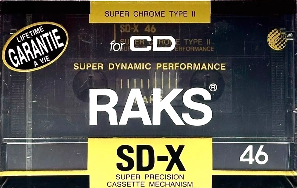 Compact Cassette RAKS SD-X 46 Type II Chrome 1990 Europe