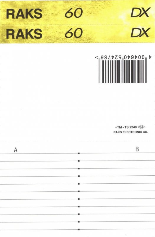 Compact Cassette RAKS DX 60 Type I Normal 1993 Europe
