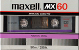 Compact Cassette Maxell MX 60 Type IV Metal 1982 Europe