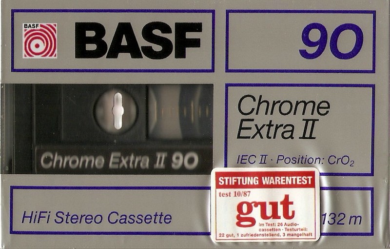 Compact Cassette BASF Chrome Extra II 90 "Point on back side" Type II Chrome 1987 Europe