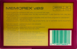 Compact Cassette Memorex dBS 60 Type I Normal 1989 North America