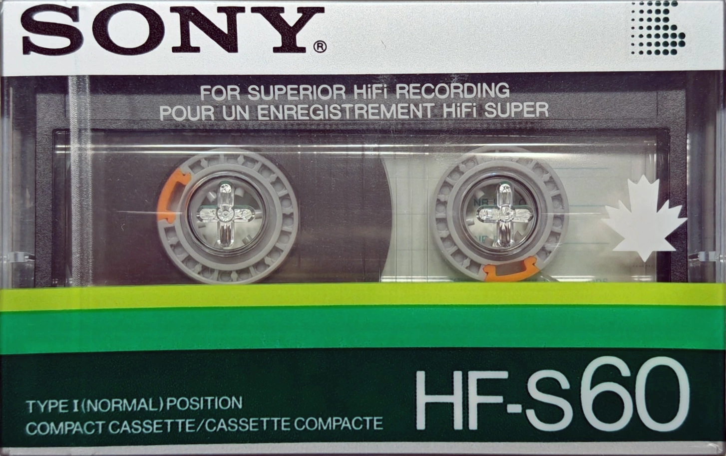 Compact Cassette Sony HF-S 60 Type I Normal 1985 Canada