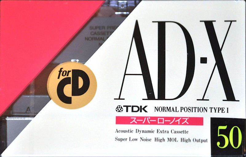 Compact Cassette TDK AD-X 50 "AD-X50M" Type I Normal 1990 Japan