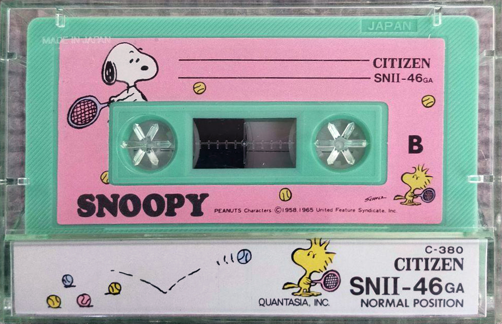 Compact Cassette Citizen Snoopy SN II 46 "SNII-46GA" Type I Normal 1985 Japan