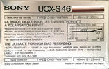 Compact Cassette Sony UCX-S 46 Type II Chrome 1985 North America