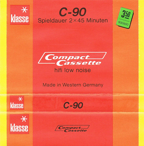 Compact Cassette Klasse 90 Type I Normal 1978 Germany