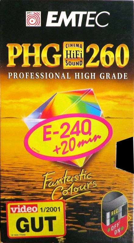 VHS, Video Home System Emtec PHG 260 Type II Chrome 2000 Worldwide