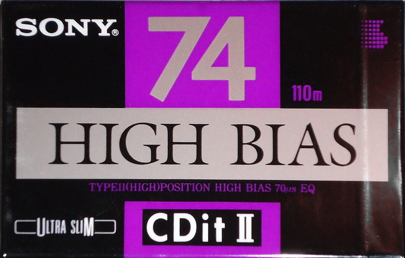 Compact Cassette Sony CDit II 74 Type II Chrome 1990 North America