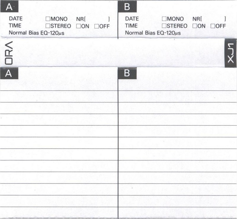 Compact Cassette Ora XJ 54 "C-54XJ1" Type I Normal 1992 Japan
