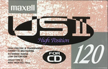 Compact Cassette Maxell US 120 "USII 120" Type II Chrome 1990 Japan