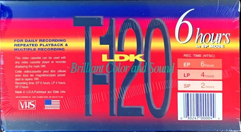 VHS, Video Home System LDK 120 Type I Normal USA