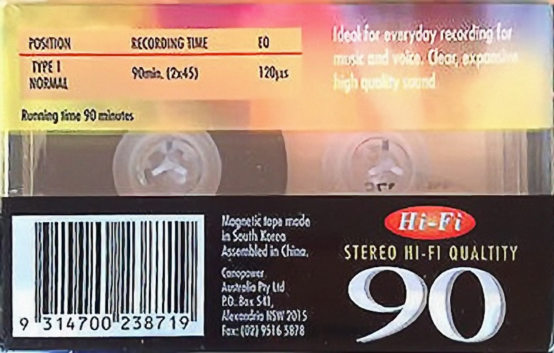 Compact Cassette Canopower 90 "Extra HQ" Type I Normal Australia