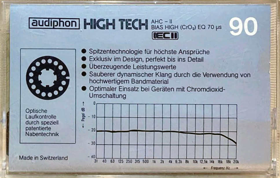 Compact Cassette Audiphon AHC-II 90 Type II Chrome 1986 Germany