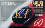 Compact Cassette TDK SR-X 60 "SR-X60R" Type II Chrome 1992 Japan