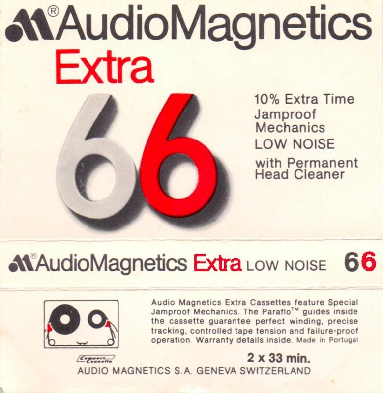 Compact Cassette Audio Magnetics Extra 66 Type I Normal 1975 Europe