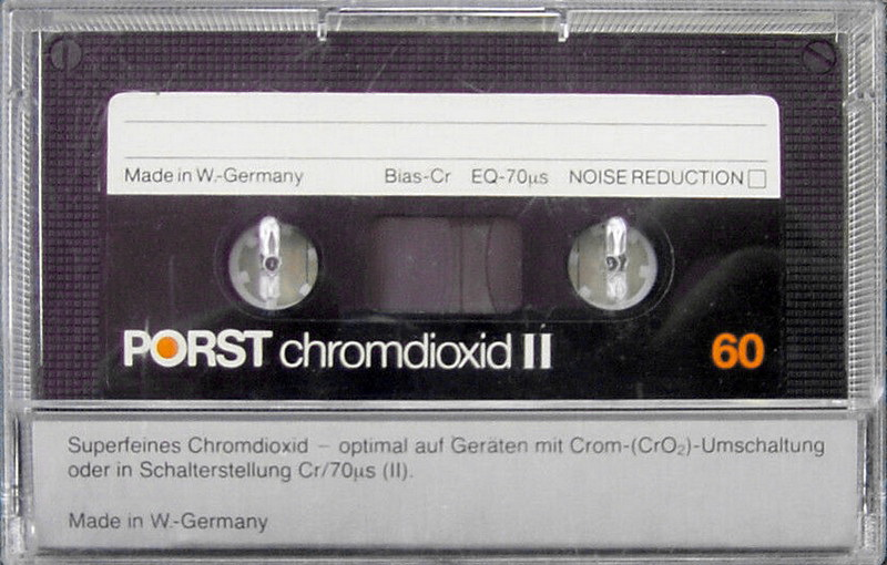 Compact Cassette Porst 60 Type II Chrome 1980 Germany