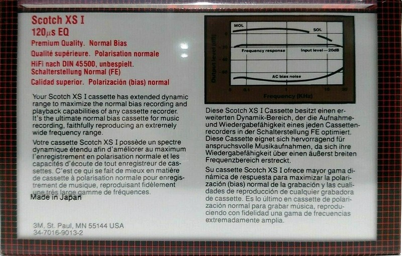 Compact Cassette Scotch XS I 60 "34-716-9013-2" Type I Normal 1982 Worldwide